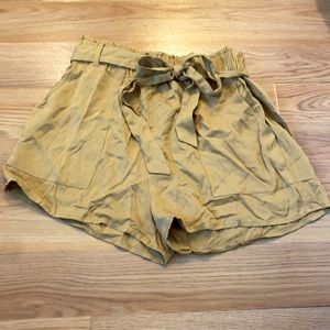 Size small khaki color cinched waist shorts
